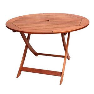 Mesa Dobrável de Madeira Redonda