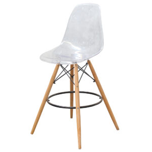 BANQUETA ALTA DKR WOOD (TRANSPARENTE)