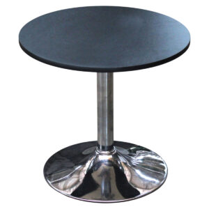 MESA CANTO CROMADO PE DISCO C/TAMPO PRETO