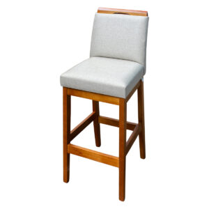 BANQUETA ALTA RUBI (PE DE MADEIRA) (BEGE)